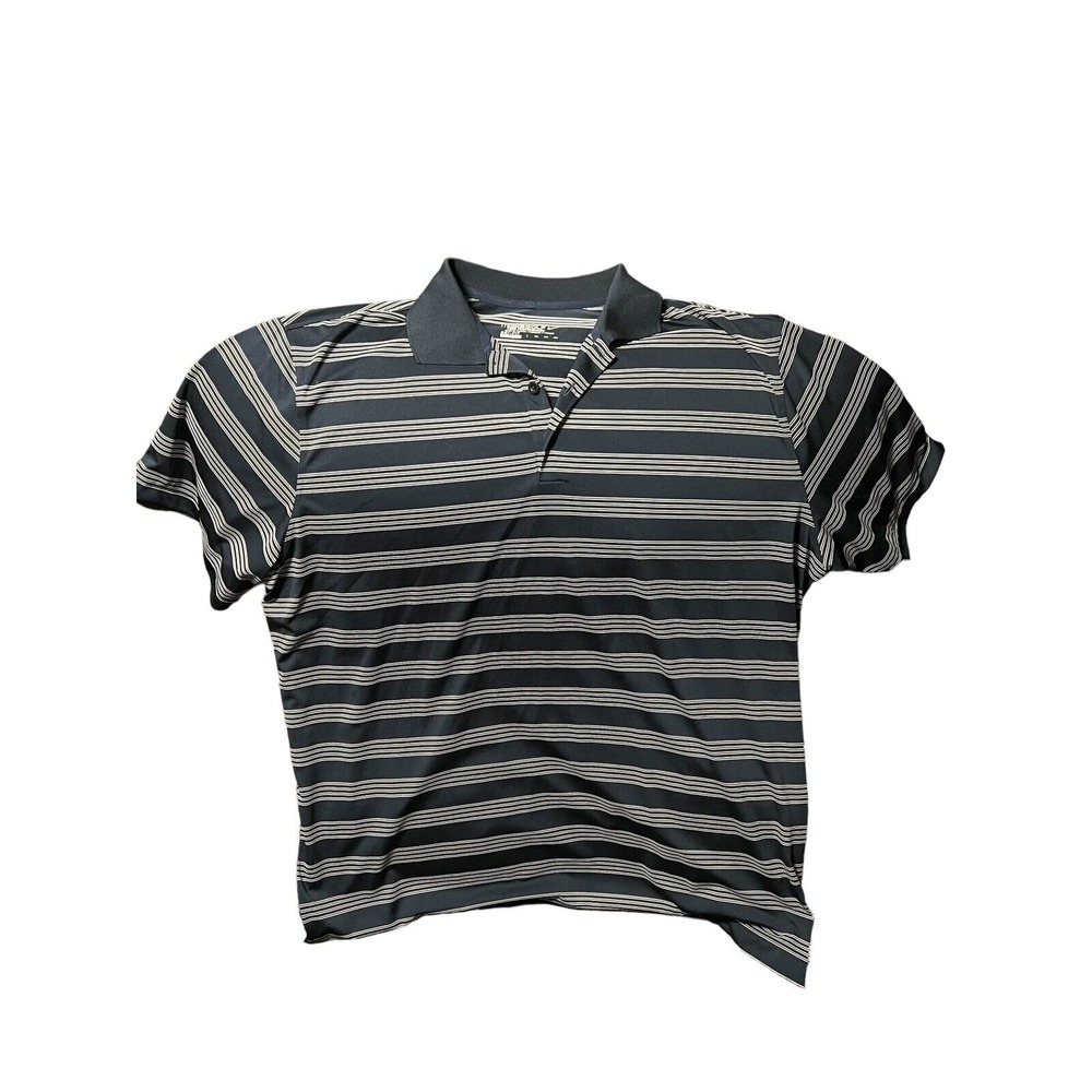 Nike Golf Dri Fit Polo Shirt Size XXL‎ Blue & White Striped